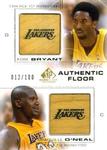 2000-01 SP Game Floor - Authentic Floor Combos Gold #C25 Kobe Bryant / Shaquille O'Neal MEM, SN100