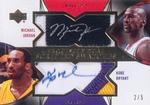 2006-07 Upper Deck Exquisite Collection - Scripted Swatches Dual #DSS-JB Michael Jordan / Kobe Bryant AU, MEM, SN5