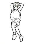 2005-06 Bazooka - Tattoos #NNO Kobe Bryant Jumping with ball in both hands, ball above head