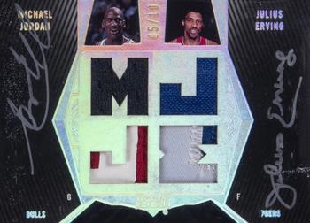 2007-08 UD Black - Patches Autographs Dual #DPA-JE Michael Jordan / Julius Erving