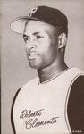1962 Exhibit Statistic Backs #NNO Roberto Clemente VAR VAR: Back printed in black