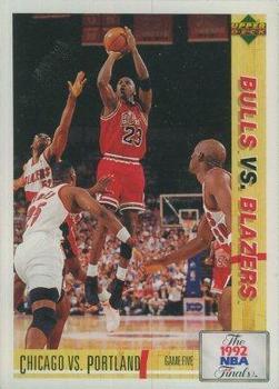 1991-92 Upper Deck Italian #176 Chicago vs. Portland - VAR: Hologram on back is 1993 style (Upper Deck text and diamond logo)