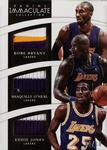 2014-15 Panini Immaculate Collection - Trios Relics Prime #T-LAL2 Shaquille O'Neal / Eddie Jones / Kobe Bryant MEM, SN10