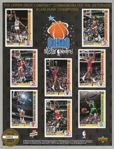 1991-92 Upper Deck Sheets #NNO Orlando All-Star Weekend Gatorade Slam Dunk Champions