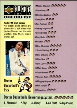 1996-97 Collector's Choice German #196 Matt Geiger / Michael Jordan