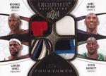 2008-09 Upper Deck Exquisite Collection - Foursome Patches #EF-GOAT LeBron James / Kobe Bryant / Michael Jordan / Kevin Garnett MEM, SN5