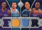 2009-10 SP Game Used - 4 on 4 Fabrics #NNO Kobe Bryant / Peja Stojakovich / Devean George / Shaquille O'Neal / Jason Kidd / Kenyon Martin / Richard Jefferson / Jason Collins MEM, SN99 Card number on COA - FF-02CFINL