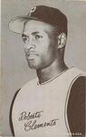 1962 Exhibit Statistic Backs #NNO Roberto Clemente VAR VAR: Back printed in red