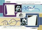 2002-03 SP Game Used - Autographed Authentic Patches Dual #KB/KG-AP Kobe Bryant / Kevin Garnett AU, MEM, SN5