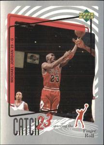1997-98 Upper Deck NBA Stickers (European) #MJ159 Michael Jordan - Finger Roll
