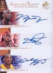2007-08 SP Authentic - Sign of the Times Triple #ST-JJB Michael Jordan / Kobe Bryant / LeBron James AU, SN10