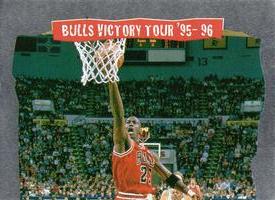 1996-97 Collector's Choice Italian Stickers #90 Michael Jordan - Bulls Victory Tour