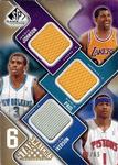 2009-10 SP Game Used - Six Star Swatches 65 #NNO Magic Johnson / Chris Paul / Allen Iverson / Ray Allen / Steve Nash / Kobe Bryant MEM, SN65