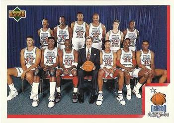 1991-92 Upper Deck Italian #1 1992 NBA East All-Star Checklist - East AS Checklist: 3-14; VAR: Hologram on back is 1992 style (Diamond logo)