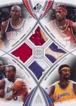 2005-06 SP Game Used - Authentic Fabrics Quad Patches #AF4P-JJBC Michael Jordan / LeBron James / Kobe Bryant / Wilt Chamberlain MEM, SN5