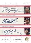 2001-02 SP Authentic - SP Triple Signatures #MJ/MG/KB Michael Jordan / Magic Johnson / Kobe Bryant AU, SN10
