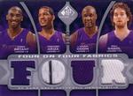 2009-10 SP Game Used - 4 on 4 Fabrics #NNO Kobe Bryant / Trevor Ariza / Lamar Odom / Pau Gasol / Beno Udrih / Kevin Martin / Jason Thompson / Andres Nocioni MEM, SN99