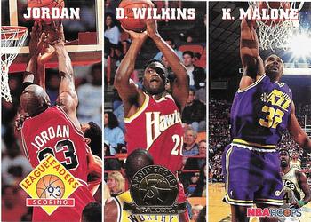 1993-94 Hoops - Fifth Anniversary Gold #283 Scoring (Michael Jordan / Dominique Wilkins / Karl Malone)