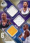 2009-10 SP Game Used - Six Star Swatches 65 #NNO Vlade Divac / Karl Malone / Horace Grant / Kobe Bryant / Shaquille O'Neal / Dennis Rodman MEM, SN65