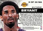 2000-01 E-X - Net Assets #8 NA Kobe Bryant