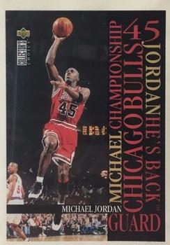 1995-96 Collector's Choice European Stickers - Michael Jordan #MJ7 Michael Jordan / He's Back
