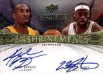 2008-09 Upper Deck Exquisite Collection - Enshrinements Dual #END BJ Kobe Bryant / LeBron James AU, SN25