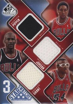2009-10 SP Game Used - 3 Star Swatches 50 #3S-JGP Horace Grant / Michael Jordan / Scottie Pippen
