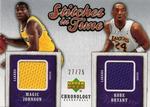 2006-07 Upper Deck Chronology - Stitches in Time Dual #SITD-JB Magic Johnson / Kobe Bryant MEM, SN75
