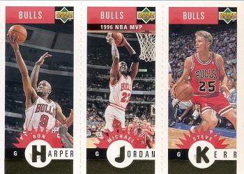 1996-97 Collector's Choice Chicago Bulls #B1 Ron Harper / Michael Jordan / Steve Kerr - Mini-Cards Gold