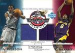 2001-02 Upper Deck Pros & Prospects - All-Star Team-Ups #AI/KB Allen Iverson/Kobe Bryant MEM