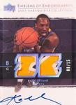 2003-04 Upper Deck Exquisite Collection - Emblems of Endorsement #EM-KB Kobe Bryant AU, MEM, SN15
