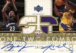 2002-03 UD Glass - One Two Combo Jerseys Autographs #MJ/KB-AC Michael Jordan / Kobe Bryant AU, MEM, SN25