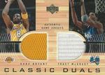 2001-02 Upper Deck - Classic Duals Jerseys #KB/TM Kobe Bryant / Tracy McGrady MEM MEM: Jersey