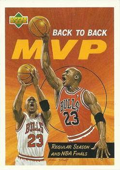 1991-92 Upper Deck Italian #107 Michael Jordan - Back-to-Back MVP; VAR: Hologram on back is 1992 style (Diamond logo)