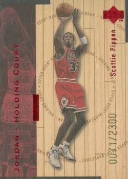 1998 Upper Deck Hardcourt - Jordan Holding Court Red #J4 Scottie Pippen / Michael Jordan