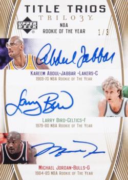 2006-07 Upper Deck Trilogy - Title Trios Signatures #TT-ABJ Kareem Abdul-Jabbar / Larry Bird / Michael Jordan
