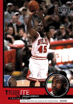 1999 Upper Deck Tribute to Michael Jordan #19 Michael Jordan (Electrifies the crowd 3/24/95)