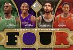 2009-10 SP Game Used - Fabric Foursome 35 #F4-BDGP Kobe Bryant / Tim Duncan / Kevin Garnett / Scottie Pippen MEM, SN35