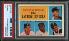 1961 Topps #41 National League 1960 Batting Leaders (Dick Groat / Norm Larker / Willie Mays / Roberto Clemente) LL