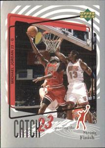 1997-98 Upper Deck NBA Stickers (European) #MJ166 Michael Jordan - Strong Finish