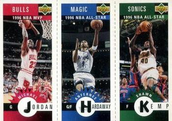 1996-97 Collector's Choice Italian - Mini-Cards Panels #M11 / M60 / M78 Michael Jordan / Anfernee Hardaway / Shawn Kemp