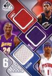 2009-10 SP Game Used - Six Star Swatches #NNO LeBron James / Kobe Bryant / Allen Iverson / Shaquille O'Neal / Kevin Garnett / Tim Duncan MEM, SN99