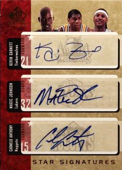 2004-05 SP Signature Edition - Five Star Signatures #5S3 Kevin Garnett / Magic Johnson / Carmelo Anthony / Michael Jordan / LeBron James