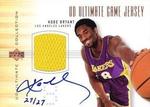 2001-02 Upper Deck Ultimate Collection - Autographed Buybacks #KB-J Kobe Bryant AU, MEM, SN27 2000-01 Upper Deck Ultimate Collection - Game Jerseys Bronze