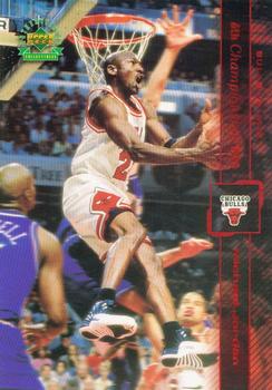 1999 Upper Deck Authenticated - Michael Jordan Championship Jumbo Red #6 Michael Jordan