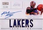 2012-13 Panini National Treasures - Timeline Materials Custom Team Nicknames Signatures #5 Kobe Bryant AU, MEM, SN49