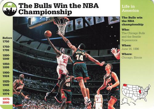 1996-97 Grolier Story of America Cards - Year in Review #E.16 The Bulls Win the NBA Championship