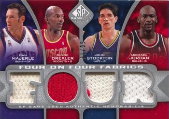2009-10 SP Game Used - 4 on 4 Fabrics #NNO Dan Majerle / Clyde Drexler / John Stockton / Michael Jordan / Walt Frazier / Spud Webb / Jeff Hornacek / Steve Kerr