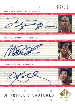 2001-02 SP Authentic - SP Triple Signatures #MJ/MG/KB Michael Jordan / Magic Johnson / Kobe Bryant