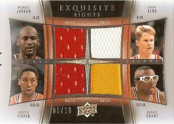 2009-10 Upper Deck Exquisite Collection - Eights #90EAST Michael Jordan / Steve Kerr / Bill Laimbeer / Joe Dumars / Horace Grant / Isiah Thomas / Dennis Rodman / Scottie Pippen